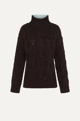 Wool And Viscose Blend Sweater 4076 - Brown/Aquamrine - Brown Aquamarine | OOF WEAR