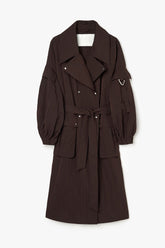 Mmemory Nylon Trench Coat 9138 - Dark Chocolate - Fondant | OOF WEAR