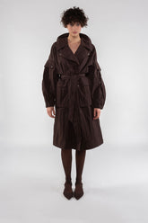 Mmemory Nylon Trench Coat 9138 - Dark Chocolate - Fondant | OOF WEAR