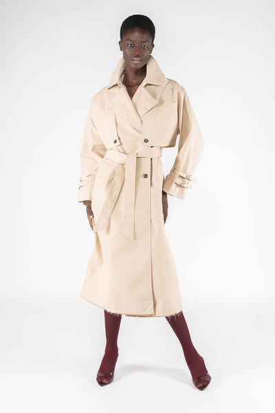 Gabardine 2 in 1 Trench Coat 9285 - Beige | OOF WEAR
