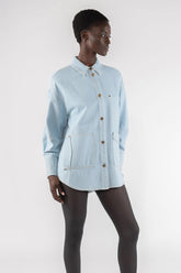 Pinstripe Denim Shirt 9286 - Denim Blue/White - Blue Denim White | OOF WEAR