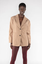 Bonded Fabric Blazer Jacket 9292 Khaki - Kaki | OOF WEAR