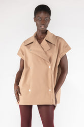 Bonded Fabric Gilet 9293 - Khaki - Cachi | OOF WEAR