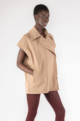 Bonded Fabric Gilet 9293 - Khaki - Cachi | OOF WEAR