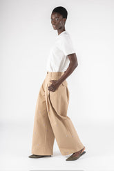Embroidered Gabardine Pants 8031 - Khaki/Lilac - Kaki Lillac | OOF WEAR