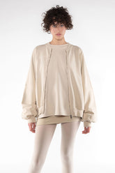 Cotton Bomber Sweatshirt 4080 - Beige - Beige | OOF WEAR