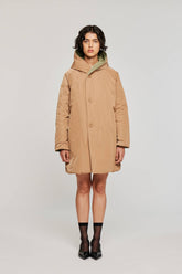 Giacca Lunga In Nylon Reversibile 9410 Verde Militare Cammello - Verde Militare Cammello | OOF WEAR