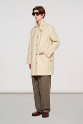 1200 York Raincoat in Waxed Cotton Bone White -  | OOF WEAR