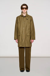1200 York Raincoat in Waxed Cotton Dark Olive -  | OOF WEAR