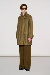 1200 York Raincoat in Waxed Cotton Dark Olive -  | OOF WEAR