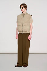 6000 Camden Puffer Vest in Shiny Nylon Burnt Olive -  | OOF WEAR