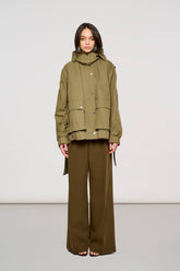 57200 Basel Parka in Cotton Tech Dark Olive -  | OOF WEAR