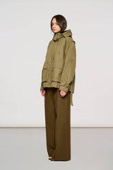 57200 Basel Parka in Cotton Tech Dark Olive -  | OOF WEAR