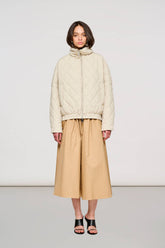 0590 Camden Puffer Jacket in Shiny Nylon Bone White -  | OOF WEAR