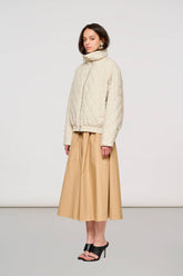 0590 Camden Puffer Jacket in Shiny Nylon Bone White -  | OOF WEAR