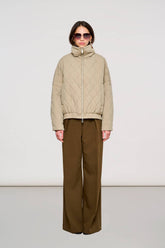 0590 Camden Puffer Jacket in Shiny Nylon Burnt Olive -  | OOF WEAR