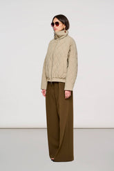 0590 Camden Puffer Jacket in Shiny Nylon Burnt Olive -  | OOF WEAR