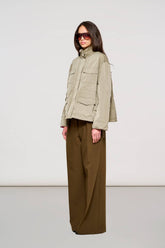 0600 Hackney Reversible Jacket in Memory Dark Olive + Pink Print Flower -  | OOF WEAR