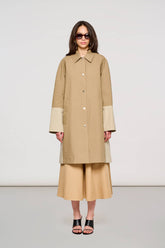 1400 York Bicolor Raincoat in Mackintosh Incese + Oxford Tan -  | OOF WEAR