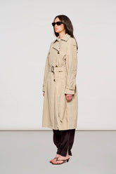 5300 Brera Trench Coat in Compact Nylon Oxford Tan -  | OOF WEAR
