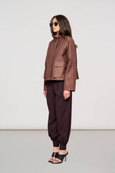 5600 Antwerp Boxy Jacket in Waxed Cotton Bitter Chocolate -  | OOF WEAR