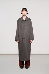 0900 ANTWERP COAT IN DOUBLE SPLITTABLE RAVEN -  | OOF WEAR